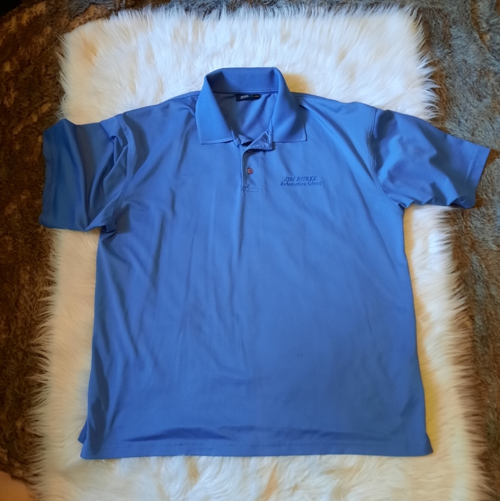 Blue Silky Jersey Polo Golf Shirt - Picture 7 of 10